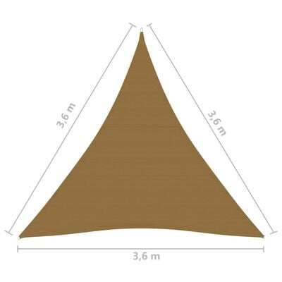 vidaXL Платно-сенник, 160 г/м², таупе, 3,6x3,6х3,6 м, HDPE