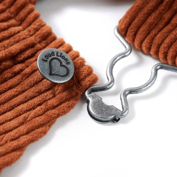 Детски гащеризон, рипсено кадифе, коняк, 128