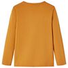 Детска тениска с дълъг ръкав, тъмна охра, 92