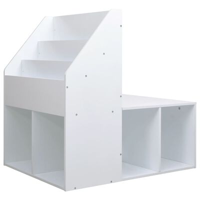 vidaXL Детски шкаф с пейка, бял, 60x78x78 см, МДФ