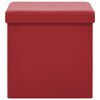 vidaXL Сгъваема табуретка за съхранение, виненочервен, PVC