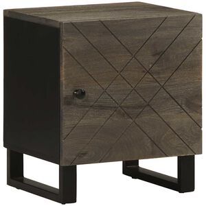 vidaXL Нощно шкафче, черно, 40x33x46 см, мангово дърво масив