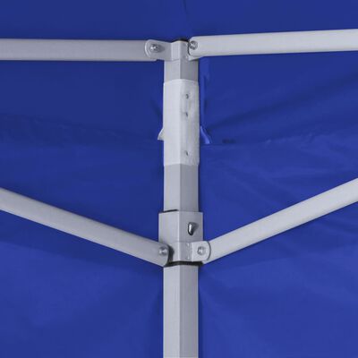 vidaXL Сгъваема парти шатра с 4 странични стени 2x2 м стомана синя