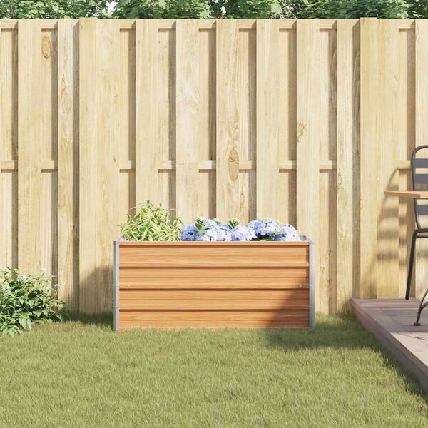 vidaXL Повдигната градинска леха, 100x40x45 см, стомана, сребриста