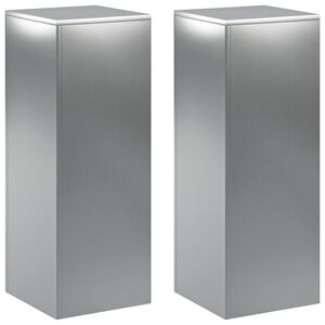 vidaXL Стойка за растения 2 pcs Сребристо 30 x 30 x 80 cm