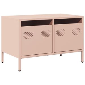 vidaXL ТВ шкаф, розов, 68x39x43,5 см, студеновалцувана стомана