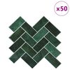vidaXL Плочка рибена кост 50 pcs Тъмен зелен 30 x 30 cm