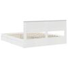 vidaXL Рамка за легло с чекмедже Бяло 200 x 200 cm Инженерно дърво