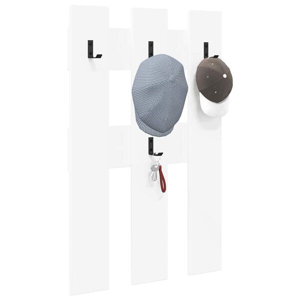 vidaXL Стенен закачалка за палта Бяло 65 x 3 x 100 см Инженерно дърво