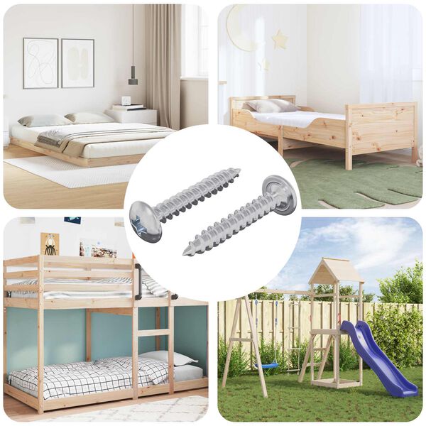 vidaXL Дървени винтове 2 pcs Сребрист M4 x 25 мм Стомана