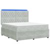 vidaXL LED легло с матрак с LED ленти Светлосиво 140 x 190 cm Кадифе