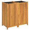vidaXL Градинска кашпа с вложка 100x50x100 см масивна акация