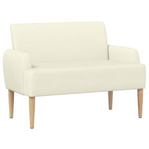 vidaXL Двуместен диван с копчета Кремаво 116 x 67 x 81 см