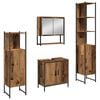 vidaXL Комплект мебели за баня с врата 4 pcs Кафяво 33 x 33 x 185.5 см