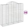 vidaXL Габионни кошници арка 8 бр 200x50x160/180 см поцинковано желязо