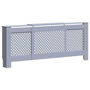 vidaXL МДФ параван за радиатор, сив, 205 см