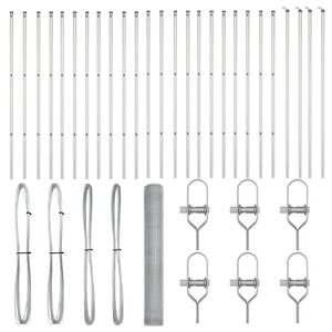 vidaXL Стълб за ограда. Сребрист