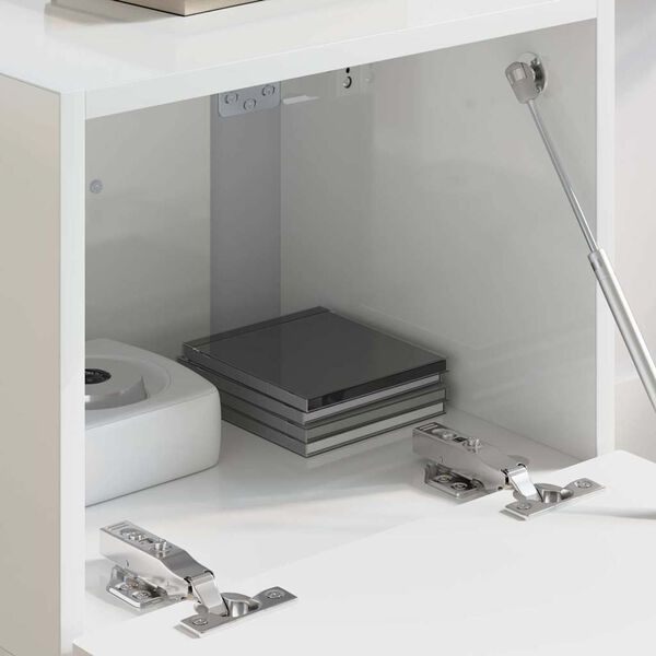 vidaXL TV стенен шкаф Гланц бяло 60 x 31 x 29.5 см Инженерно дърво