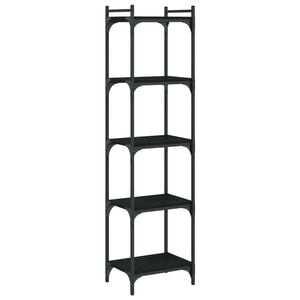 vidaXL Библиотека 5 рафта черна 40x30x154 см инженерно дърво