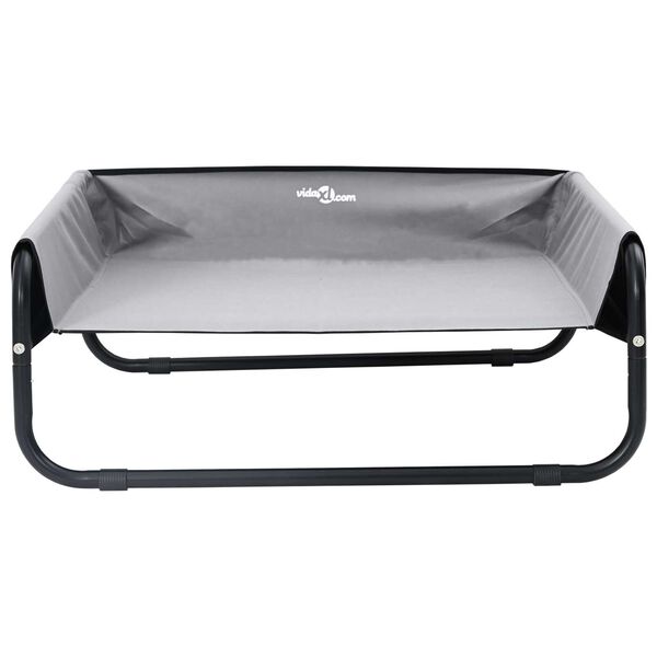 vidaXL Кучешко легло Светлосиво 85 x 85 x 33 см Стомана