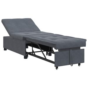 vidaXL Диван легло Тъмен сив 194 x 67 x 82 см Кадифе