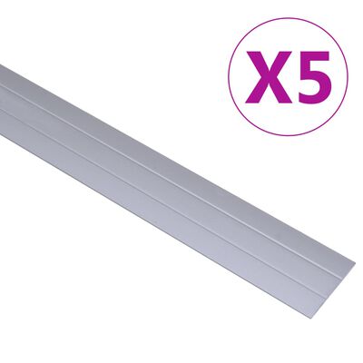 vidaXL Подови профили, 5 бр, алуминий, 134 см, сребристи