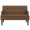 vidaXL Пейка с облегалка, кафява, 112x65,5x75 см, изкуствен велур