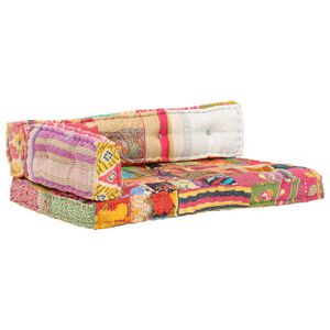 vidaXL Палетна възглавница за диван, многоцветна, текстил, пачуърк