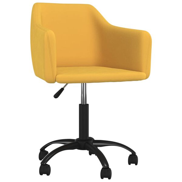vidaXL Въртящи се трапезни столове, 4 бр, жълти, кадифе