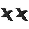 vidaXL Крака за масичка за кафе, X-образни, 2 бр., черни, 70 x (30-31) см, стомана