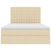 vidaXL Легло с място за съхранение и матрак Кремав 140 x 200 cm