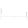 vidaXL Метална рамка за легло с горна и долна табла, бяла, 80x200 см