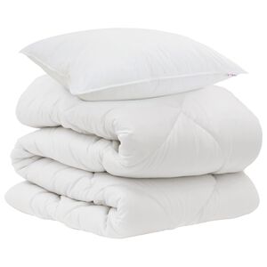 vidaXL Завивка с възглавница 2 pcs Бяло Микрофибър