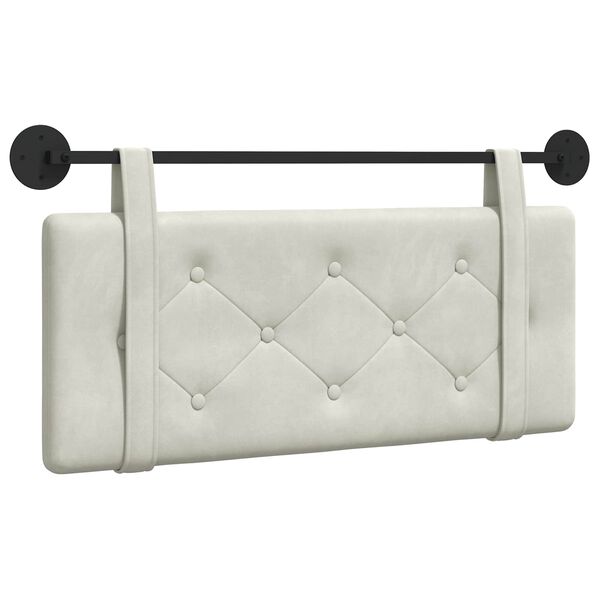 vidaXL Висяща табла Монтиране на стена Крем 110 x 55 x 5 см Кадифе