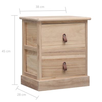 vidaXL Нощни шкафчета, 2 бр, 38x28x45 см, дърво от пауловния