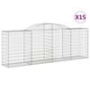 vidaXL Габионни кошници арка 15 бр 300x50x100/120см поцинковано желязо