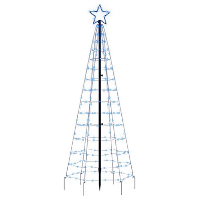 vidaXL Коледна светеща елха с шипове 220 LED синя 180 см