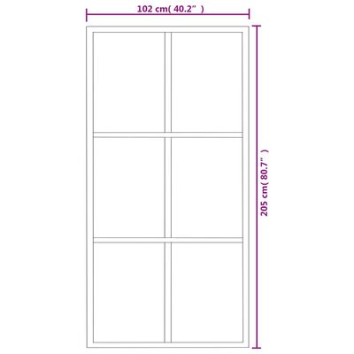 vidaXL Плъзгаща врата, ESG стъкло и алуминий, 102x205 см, черна