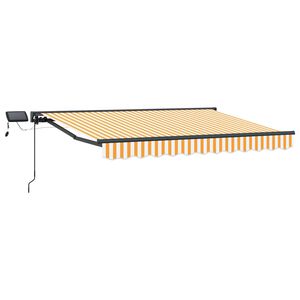 vidaXL Ръчна рамка за сенник с LEDs Жълт и бял 3,5 x 2 m