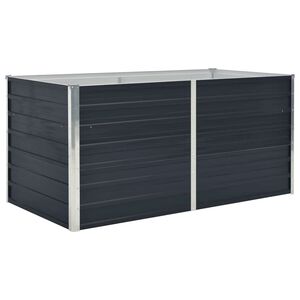 vidaXL Повдигната леха, 160x80x45 см, поцинкована стомана, антрацит