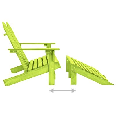 vidaXL 2-местен градински стол/табуретка "Адирондак", чам, зелен