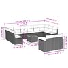 vidaXL Градински комплект диван с възглавници 13 части сив полиратан