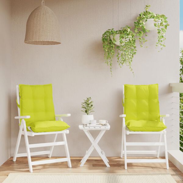 vidaXL Възглавници за стол с ниска облегалка 2 бр яркозелен Оксфорд