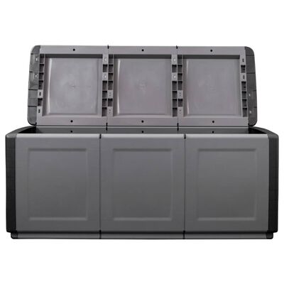 vidaXL Кутия за съхранение, 138x53x57 см, 330 л, тъмносиво и черно