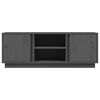 vidaXL ТВ шкаф, сив, 110x35x40,5 см, бор масив