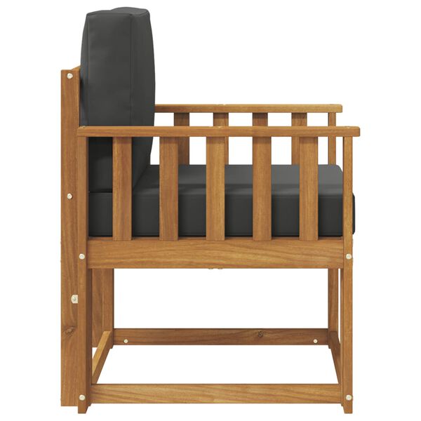 vidaXL Външен диван Солидно акациево дърво и полиестер Естествен