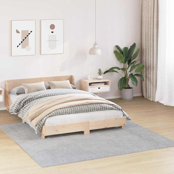 vidaXL Антихлъзгащ shaggy килим Сив 200 x 200 cm ПП