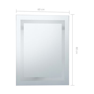 vidaXL LED огледало за баня с тъч сензор 60x80 см