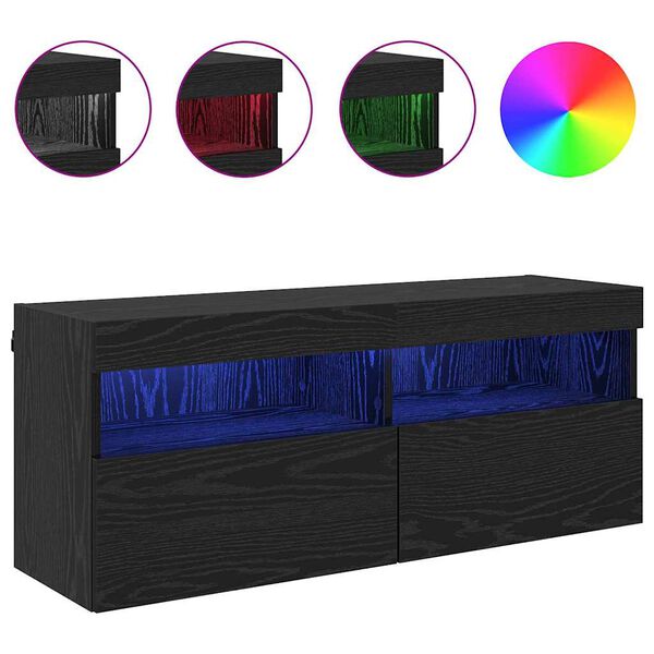 vidaXL TV стенен шкаф Черния дъб 100 x 30 x 40 см Инженерно дърво