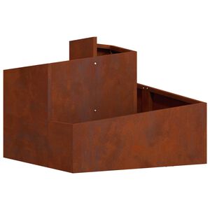 vidaXL Градинска саксия Ръждясало 60 x 60 x 50 см Кортенова стомана